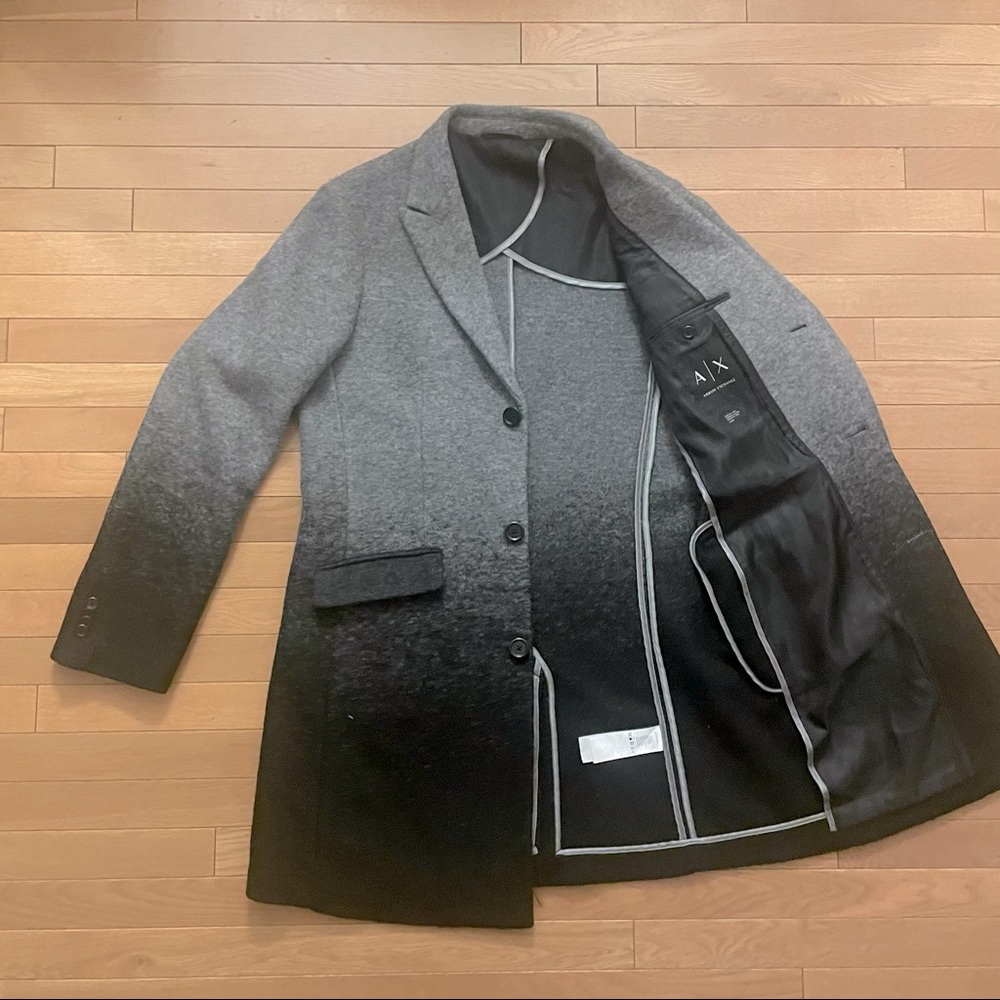 Armani Exchange Gray and Black Pea Coat - Picture 2 of 5